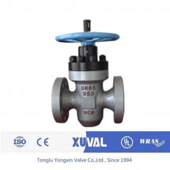 High pressure flat gate valve without guide hole