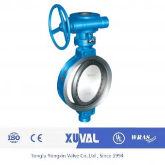 Worm gear transmission clamp type eccentric butterfly valve