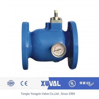 Axial flow pressure reducing and stabilizing valve