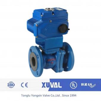 Electric fluorine lined ball valve
