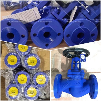 PO-XU418 205 sets of German standard cast iron bellows globe valves be ready!